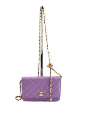 Chanel Lambskin Quilted CC Pearl Crush Wallet on Chain Bag #202-68